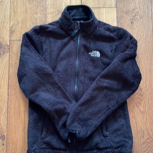 North Face zip up black furry jacket - Picture 2 of 3